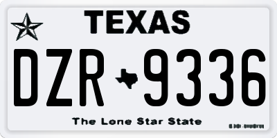 TX license plate DZR9336