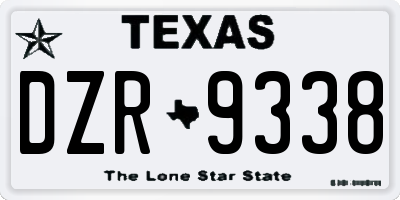 TX license plate DZR9338