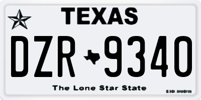 TX license plate DZR9340