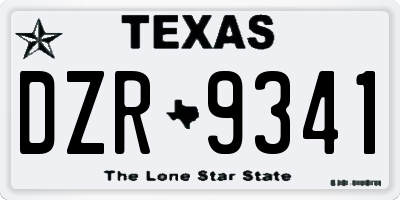 TX license plate DZR9341