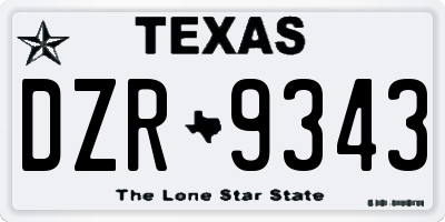 TX license plate DZR9343