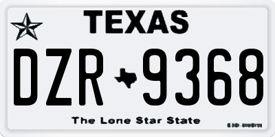 TX license plate DZR9368