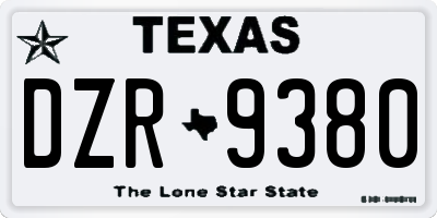 TX license plate DZR9380