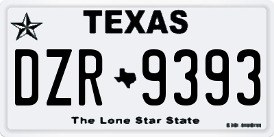 TX license plate DZR9393