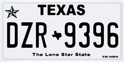TX license plate DZR9396