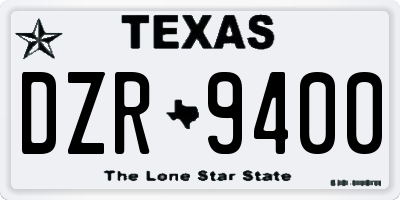 TX license plate DZR9400