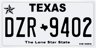 TX license plate DZR9402
