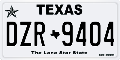 TX license plate DZR9404