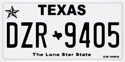 TX license plate DZR9405