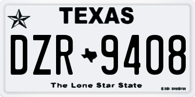 TX license plate DZR9408