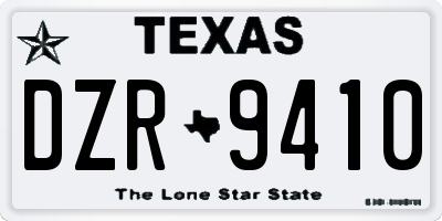 TX license plate DZR9410
