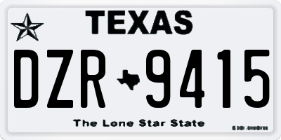 TX license plate DZR9415