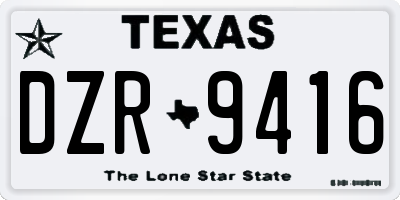 TX license plate DZR9416