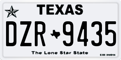 TX license plate DZR9435