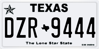 TX license plate DZR9444