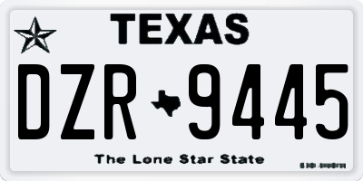 TX license plate DZR9445