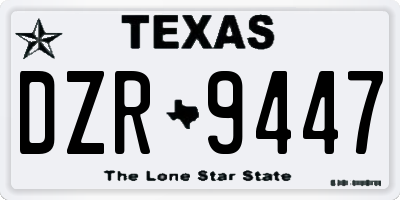 TX license plate DZR9447