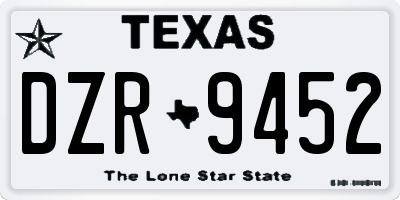 TX license plate DZR9452