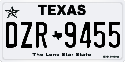 TX license plate DZR9455