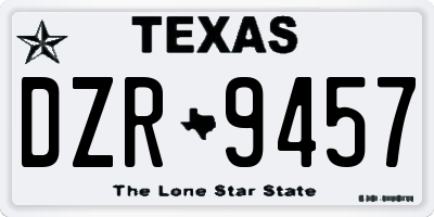 TX license plate DZR9457