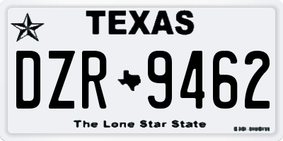 TX license plate DZR9462