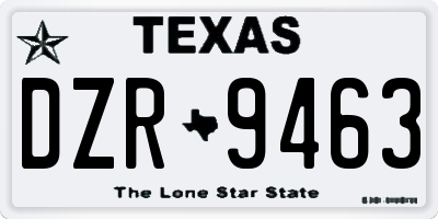 TX license plate DZR9463