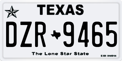 TX license plate DZR9465