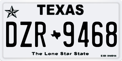 TX license plate DZR9468
