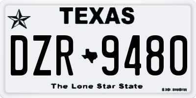 TX license plate DZR9480