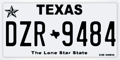 TX license plate DZR9484