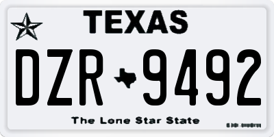 TX license plate DZR9492