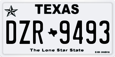 TX license plate DZR9493