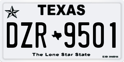 TX license plate DZR9501