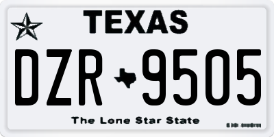TX license plate DZR9505
