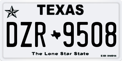 TX license plate DZR9508