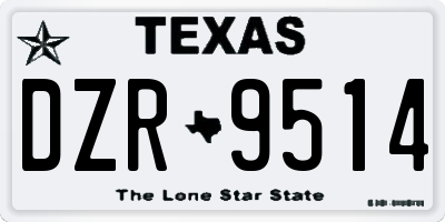 TX license plate DZR9514
