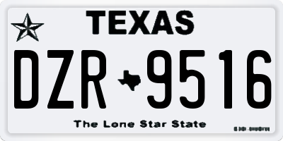 TX license plate DZR9516