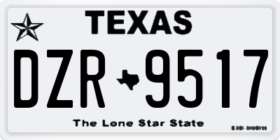 TX license plate DZR9517