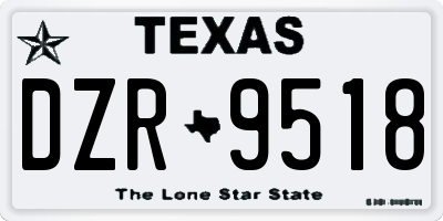 TX license plate DZR9518