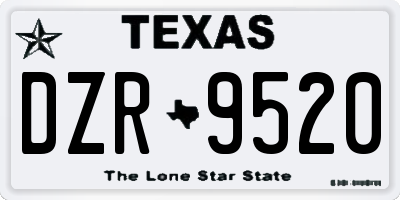 TX license plate DZR9520