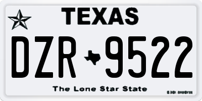 TX license plate DZR9522