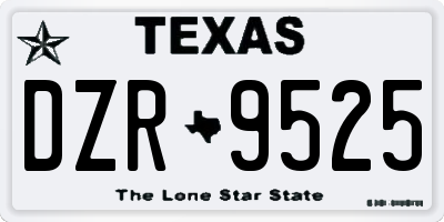 TX license plate DZR9525
