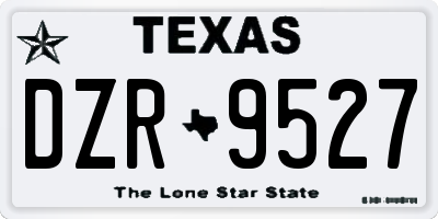 TX license plate DZR9527