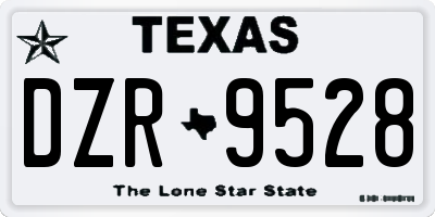 TX license plate DZR9528