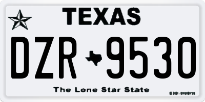 TX license plate DZR9530