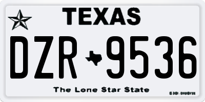 TX license plate DZR9536