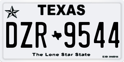TX license plate DZR9544