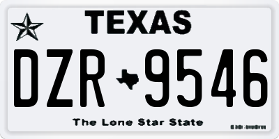 TX license plate DZR9546