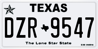 TX license plate DZR9547