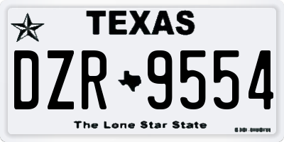 TX license plate DZR9554